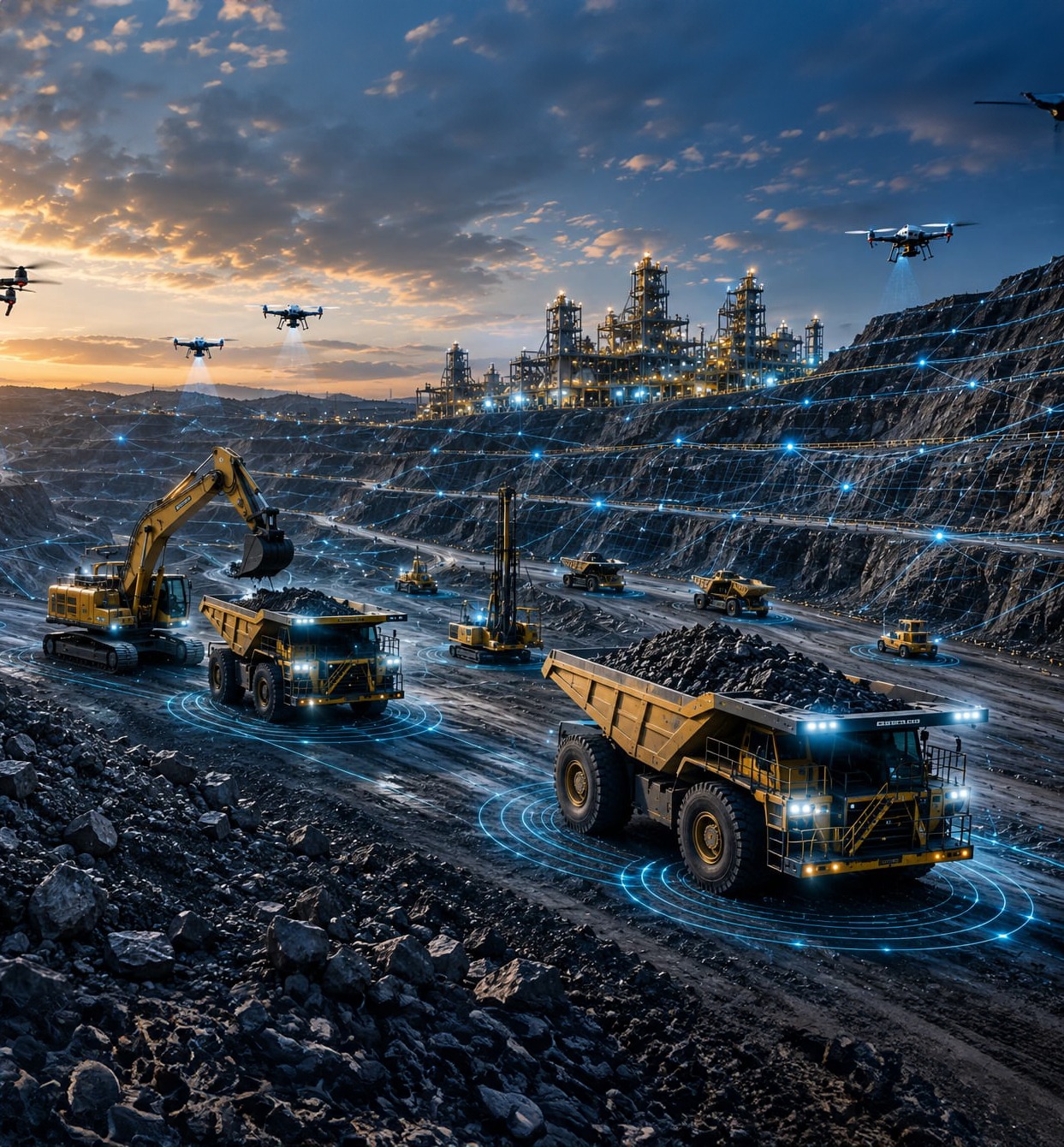 Autonomous haulage vehicle on a mine road